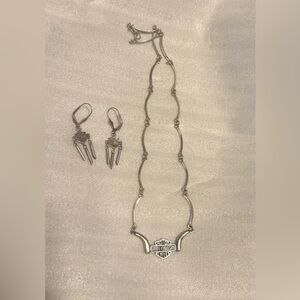 Harley-Davidson Silver Necklace & Earrings